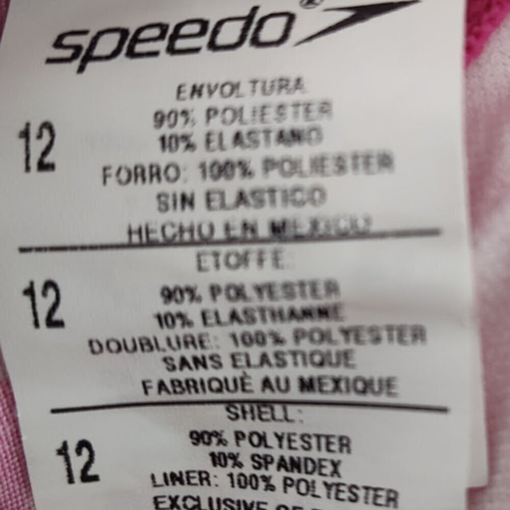 Speedo Tropical Breeze Girls Swimsuit 2 Piece Size 12 NWT Pink with White Palm - Picture 9 of 11